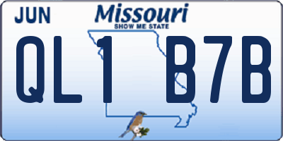 MO license plate QL1B7B