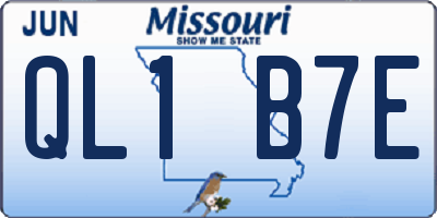 MO license plate QL1B7E