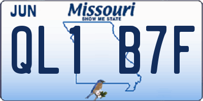 MO license plate QL1B7F