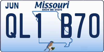 MO license plate QL1B7O