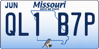 MO license plate QL1B7P