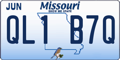 MO license plate QL1B7Q