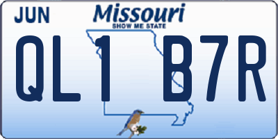 MO license plate QL1B7R