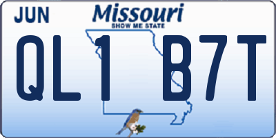 MO license plate QL1B7T