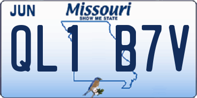MO license plate QL1B7V