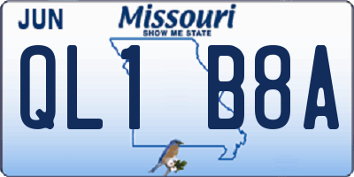 MO license plate QL1B8A