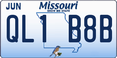 MO license plate QL1B8B