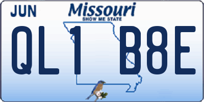 MO license plate QL1B8E