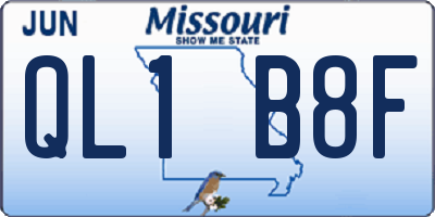 MO license plate QL1B8F