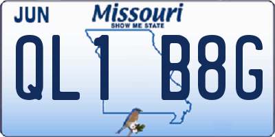 MO license plate QL1B8G