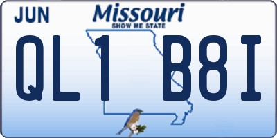 MO license plate QL1B8I