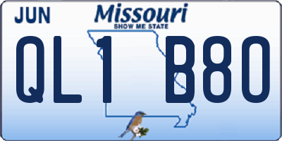 MO license plate QL1B8O