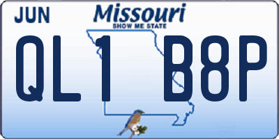 MO license plate QL1B8P