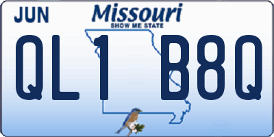 MO license plate QL1B8Q