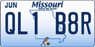 MO license plate QL1B8R
