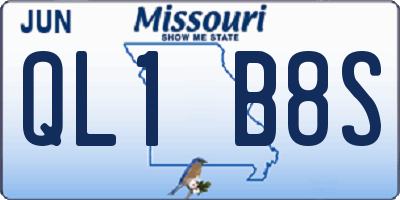 MO license plate QL1B8S