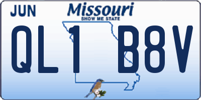 MO license plate QL1B8V