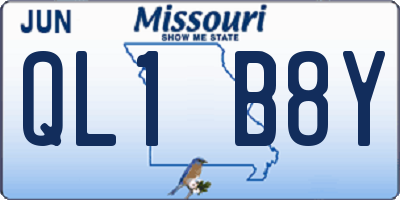 MO license plate QL1B8Y
