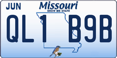 MO license plate QL1B9B