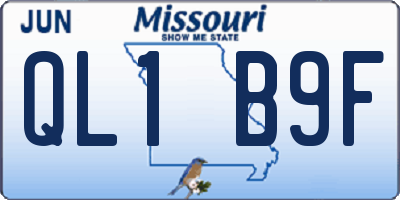 MO license plate QL1B9F