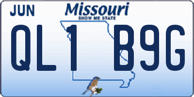 MO license plate QL1B9G