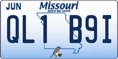 MO license plate QL1B9I