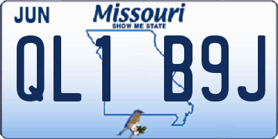 MO license plate QL1B9J