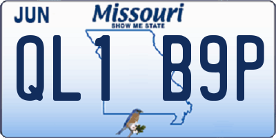 MO license plate QL1B9P