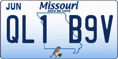 MO license plate QL1B9V