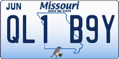 MO license plate QL1B9Y