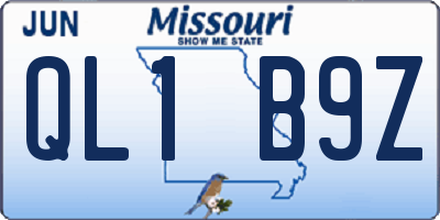 MO license plate QL1B9Z