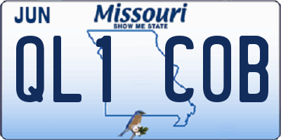 MO license plate QL1C0B