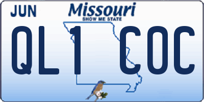 MO license plate QL1C0C