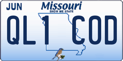MO license plate QL1C0D