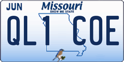 MO license plate QL1C0E