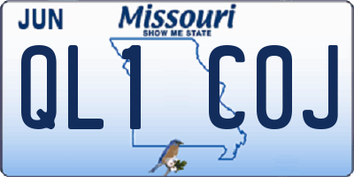 MO license plate QL1C0J
