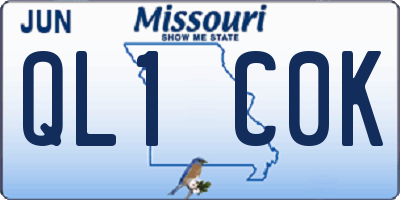 MO license plate QL1C0K