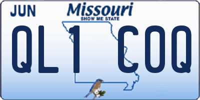 MO license plate QL1C0Q