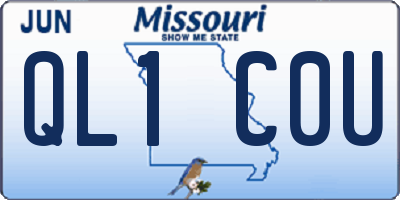MO license plate QL1C0U