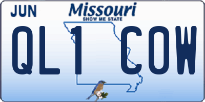 MO license plate QL1C0W