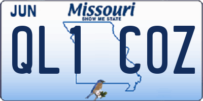 MO license plate QL1C0Z