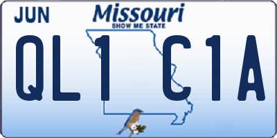 MO license plate QL1C1A