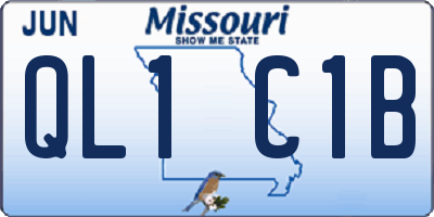 MO license plate QL1C1B