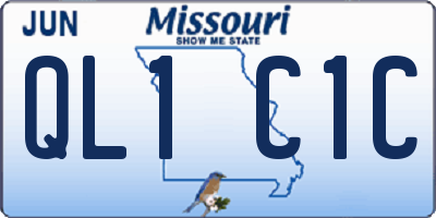 MO license plate QL1C1C