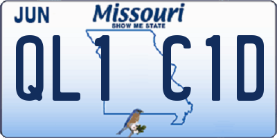 MO license plate QL1C1D