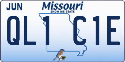 MO license plate QL1C1E