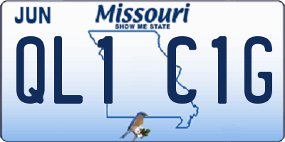 MO license plate QL1C1G