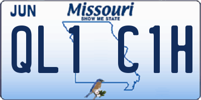 MO license plate QL1C1H