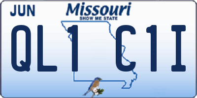 MO license plate QL1C1I