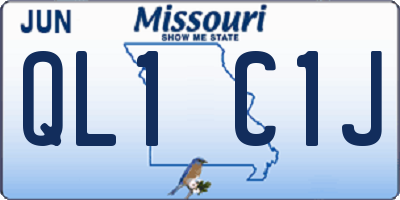 MO license plate QL1C1J